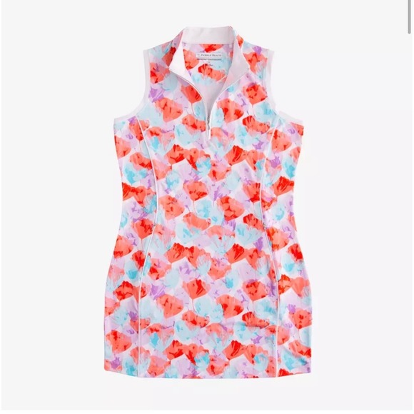Pebble Beach Dresses & Skirts - Pebble Beach Dry-Luxe Performance Golf Dress XL Floral Sleeveless Zip Mock Neck